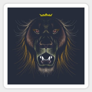 lion head face illustration Sticker